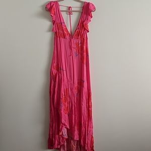 Hibiscus pink combo summer dress